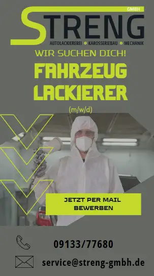 Stellenausschreibung als Fahrzeug Lackierer